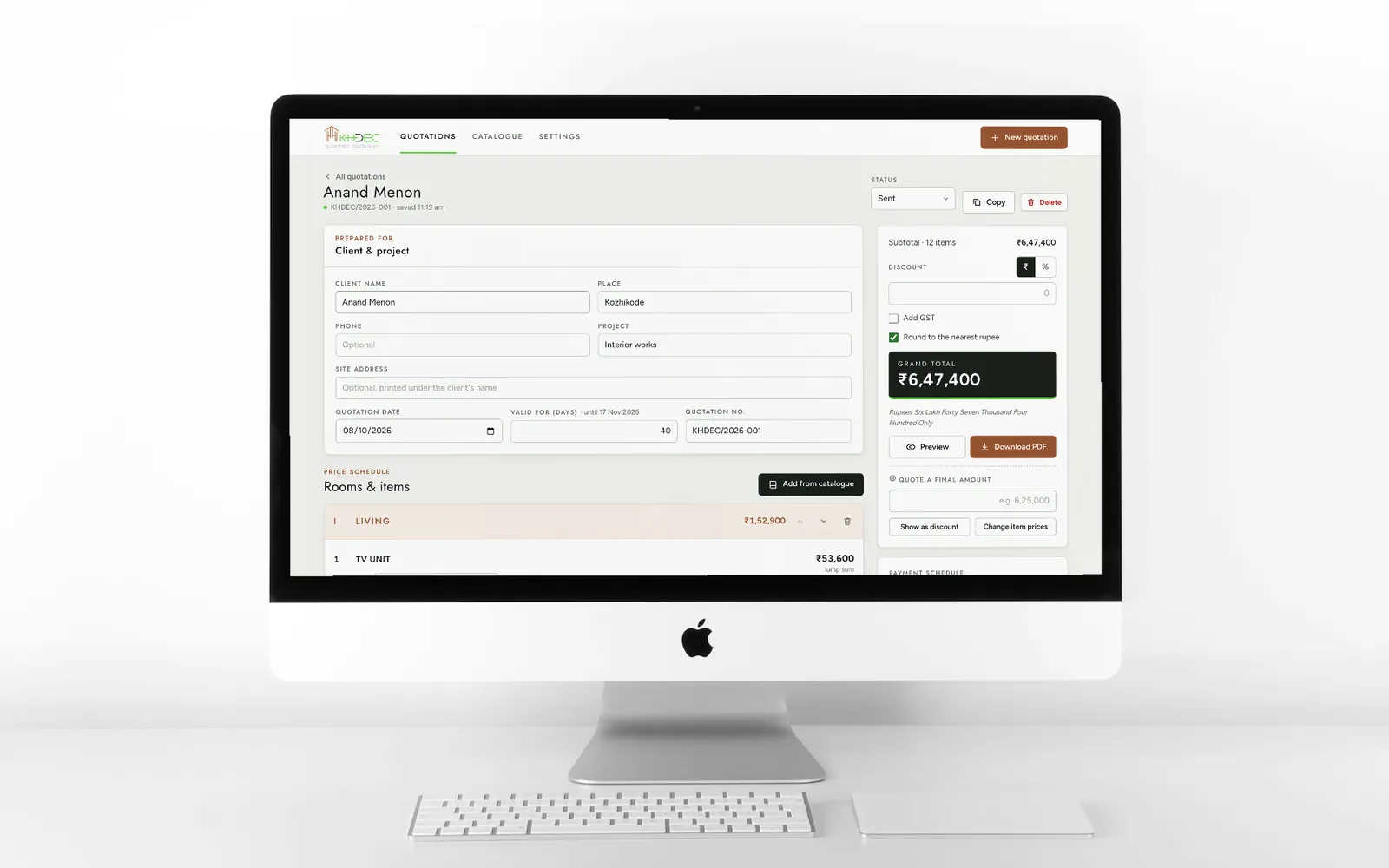 KHDEC Quotation Software case study