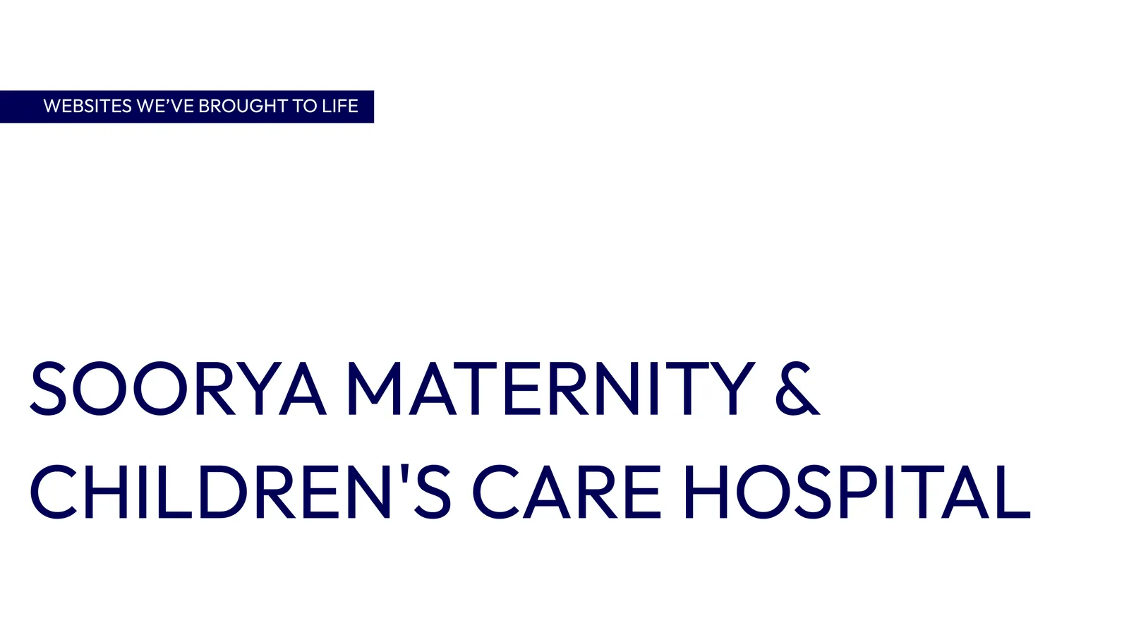 Soorya Maternity & Children's Care - Healthcare website
