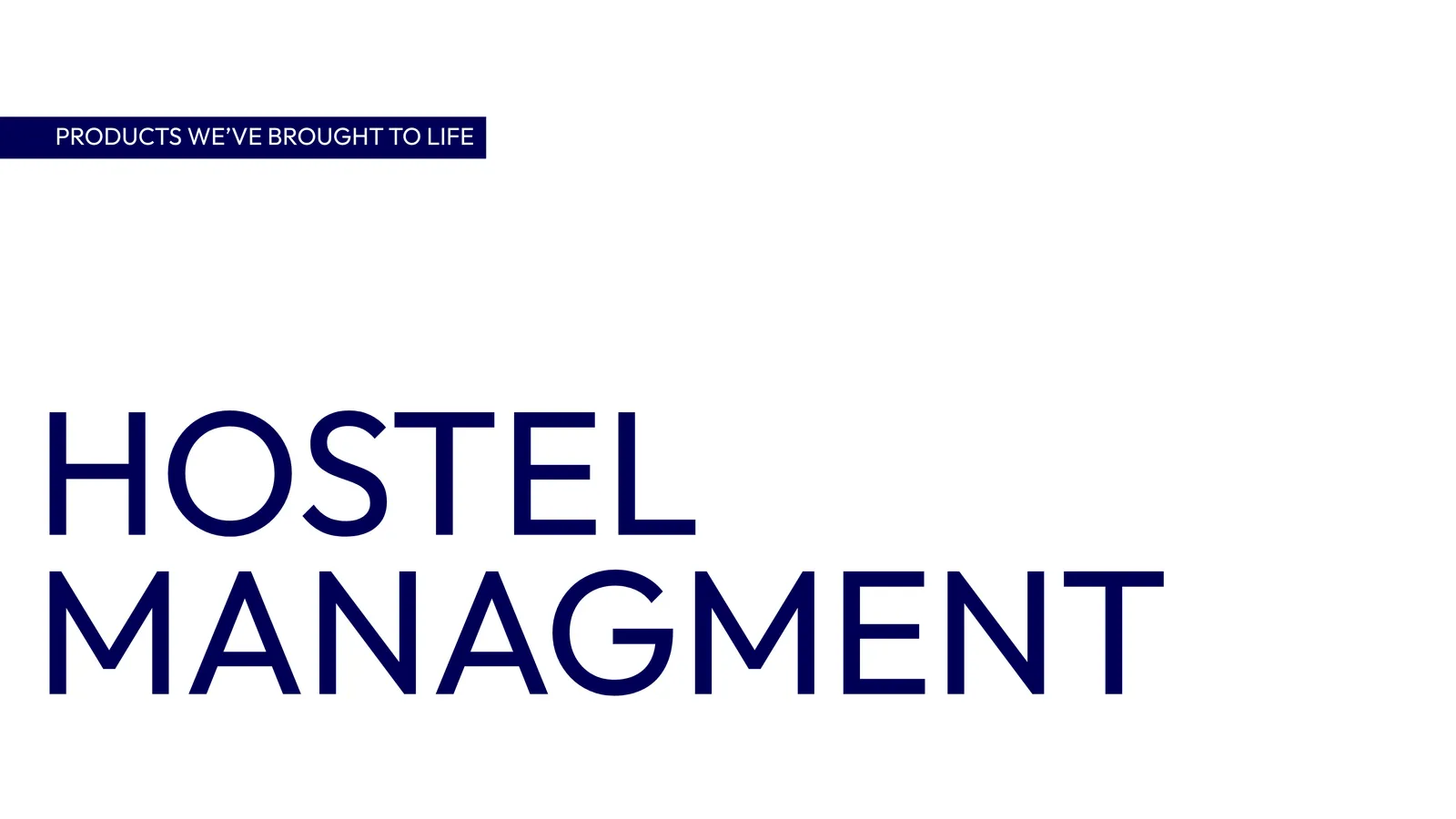 Hostel Management - Management platform
